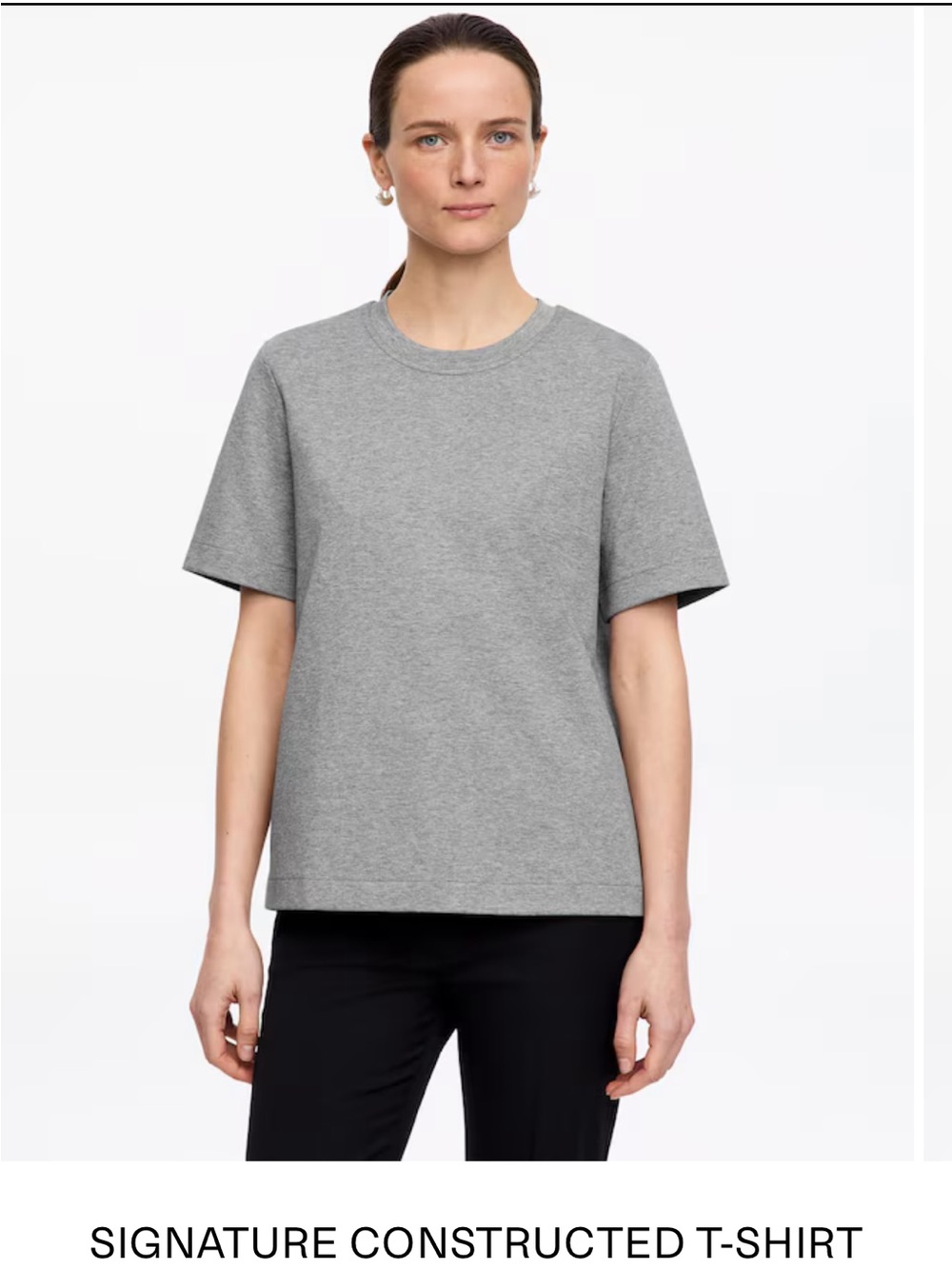 Arket Signature Constructed T-Shirt - Gray